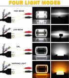 Firebug Super Bright 2pcs 7x6 5x7 Led Headlights 6052 6054 H5054 H6054 Hi/Low Sealed Beam White/Amber Halo Fit For Jeep TJ JK Cherokee XJ YJ Pickup Dodge Ram Ford Chevy Chevrolet Express Nissan