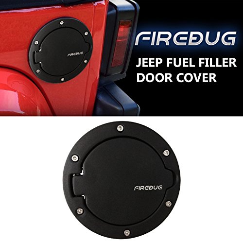 Firebug Classic  Wrangler Gas Tank Cover Steel Fuel Tank Cap,Jeep Fuel Tank Cover, Gas Cap Cover,  Fuel Filler Door Cover,  Wrangler Accessories