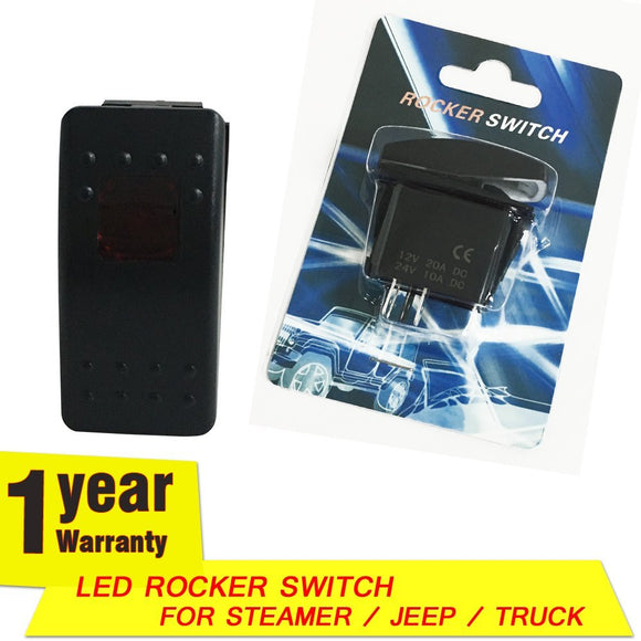 Firebug LED Rocker Switch for Steamer/Jeep/Truck, Red