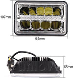 Firebug 5* 7" LED Sealed Beam Headlights + 15 inch 50W Led Light Bar with License Plate Frame Mounting Bracket Kit for Wrangler YJ Cherokee XJ, Sedan, Suv, Off-road Vehicles (4x6")