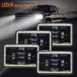 Firebug  4x6 Led Headlights Rectangular Dot Approved Sealed Beam Led H4656 H4651 H4652 H4666 H6545 for Peterbil Kenworth Freightinger Ford Probe Chevrolet Oldsmobile Cutlass -Black for Jk Wrangler YJ