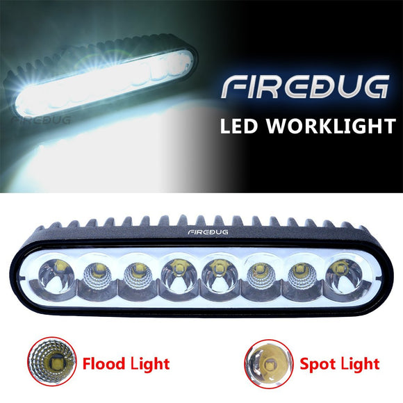 Firebug 7 Inch 40W LED Light Bar with Mounting Bracket for 97-16  Wrangler TJ & Unlimited, White