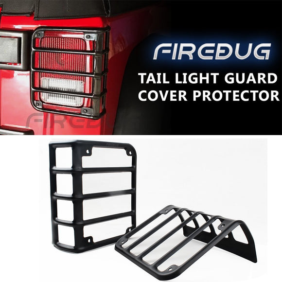Firebug 2007-2018 Jk Taillight Covers Stainless Steel Matte Black, Wrangler Tail Light Guards Cover, Automotive Accessories Lights Covers,  Rear Light Protectors,  Tail Light Protectors