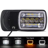 Firebug Super Bright 2pcs 7x6 5x7 Led Headlights 6052 6054 H5054 H6054 Hi/Low Sealed Beam White/Amber Halo Fit For Jeep TJ JK Cherokee XJ YJ Pickup Dodge Ram Ford Chevy Chevrolet Express Nissan