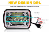 Firebug Super Bright 2pcs 7x6 5x7 Led Headlights 6052 6054 H5054 H6054 Hi/Low Sealed Beam White/Amber Halo Fit For Jeep TJ JK Cherokee XJ YJ Pickup Dodge Ram Ford Chevy Chevrolet Express Nissan