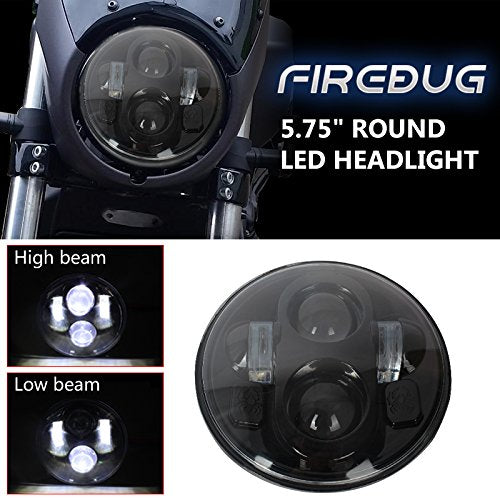 Firebug 5 3/4 Inch 4D Round Led Headlight for Harley Davidson