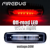 Firebug 7 Inch 30W Light Bar with Mounting Bracket for 97-06 Wrangler TJ & Unlimited, Red