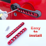 Firebug Door Handle Inserts，JK Door Handle Inserts,  Handle Inserts Cover, 5 Pcs Aluminum Front & Rear Door Handle Decoration Trim, Door Grab Handle Knobs Cover, 2007 -2016  Wrangler JK JKU Unlimited Rubicon Sahara Accessories, Red