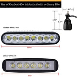 Led Light Bar Slim 6.5 Inch, 40W Work Light Off Road Driving Lights Combo Spot Flood Single Row Pods Fog Lights For Motorcycle Motorbike Cars Trucks Off Road ATV SUV 4x4 Boat