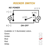 Firebug WINDSHIELD LIGHT BAR Laser Rocker Switch  for Steamer/Jeep/Truck, Blue