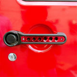 Firebug Door Handle Inserts，JK Door Handle Inserts,  Handle Inserts Cover, 5 Pcs Aluminum Front & Rear Door Handle Decoration Trim, Door Grab Handle Knobs Cover, 2007 -2016  Wrangler JK JKU Unlimited Rubicon Sahara Accessories, Red
