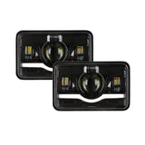 Firebug 2pcs 4X6'' LED Square Headlight Bulbs Projector High Low Beam Headlamp with Angel Eye for Wrangler Cherokee
