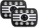 Firebug 2pcs 2020 New 5x7 Inch LED Headlights 116W 7x6'' Sealed Beam Angel Eye DRL Handlamp for Wrangler YJ XJ Cherokee H6054 H5054 H6052 H6053