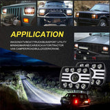 Firebug 2pcs 2020 New 5x7 Inch LED Headlights 116W 7x6'' Sealed Beam Angel Eye DRL Handlamp for Wrangler YJ XJ Cherokee H6054 H5054 H6052 H6053
