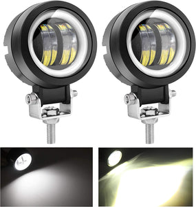 Firebug 2Pcs 40W Fog lights Offroad Round LED Angel Eye Work Light Bars for Trucks 4x4s SUV Mining Boat Farming and Heavy Equipment