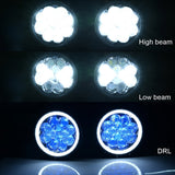 Firebug 7 inch LED Headlights with 5D Blue DRL Angel Eyes for 97-17  Wrangler, 2Pcs