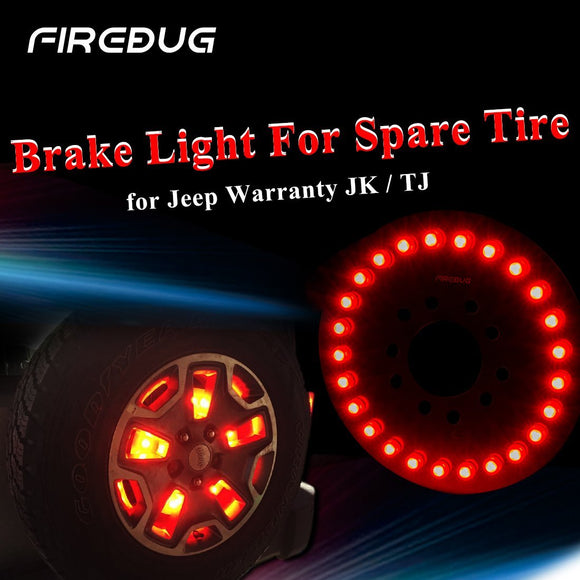 Firebug Wrangler 3rd Brake Light Red for Spare Tire,   LED Brake Light, Accessories Lights for Spare Tire, Wrangler Spare Tire Brake Light JK JKU 2007 - 2017, Rubicon Sahara