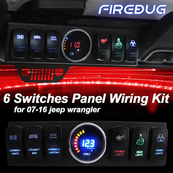 Firebug 6-Switch Panel Wiring Kit for 07 – 16 Wrangler Petrol Version