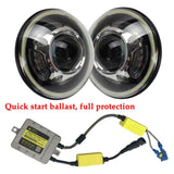 Firebug 7 Inch  LED Headlights with Halos & Red Demon Eye for Wrangler 97-16, 2Pcs