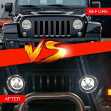Firebug 7 Inch LED Headlights with RGB Angel Eye for  Wrangler 1997-2016, JK TJ CJ