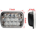 Firebug Blue 6x7 Inch 5D LED Rectangular Headlights for   Wrangler JK YJ CJ TJ MJ, 2 Pcs