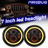 Firebug 7 Inch LED Headlight with Halo Angel Eyes for 07-16 Wrangler