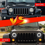 Firebug 7 Inch LED Headlight with Halo Angel Eyes for 07-16 Wrangler