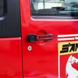 Firebug Door Handle Inserts，JK Door Handle Inserts,  Handle Inserts Cover, 5 Pcs Aluminum Front & Rear Door Handle Decoration Trim, Door Grab Handle Knobs Cover, 2007 -2016  Wrangler JK JKU Unlimited Rubicon Sahara Accessories, Red