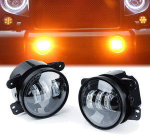Firebug 4" Inch LED Fog Lights | 60W Amber Yellow CREE Led Chip Driving Offroad Fog Light | for 2007-2018JK Wrangler JK Unlimited JK Foglights | Front Bumper Replacements Fog Lamps