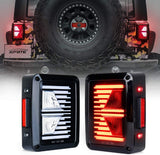 Firebug LED Tail Lights w/Turn Signal & Reverse Light Clear Lens Taillights Assembly for 2007-2018 Wrangler JK JKU - Linear Series