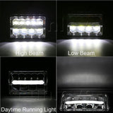 Firebug 5* 7" LED Sealed Beam Headlights + 15 inch 50W Led Light Bar with License Plate Frame Mounting Bracket Kit for Wrangler YJ Cherokee XJ, Sedan, Suv, Off-road Vehicles (4x6")
