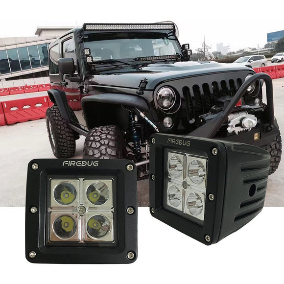 Firebug 3 Inch 12W LED Cube Light Flood Pattern