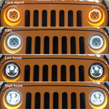 Firebug 7 Inch LED Headlight with Halo Angel Eyes for 07-16 Wrangler