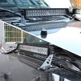 Firebug Windshield Hood Mount Bracket for 20-22inch Led Work Light Bar for Wrangler JK Sahara Rubicon 2007-2017