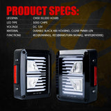 Firebug LED Tail Lights w/Turn Signal & Reverse Light Clear Lens Taillights Assembly for 2007-2018 Wrangler JK JKU - Linear Series