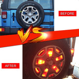 Firebug Wrangler 3rd Brake Light Red for Spare Tire,   LED Brake Light, Accessories Lights for Spare Tire, Wrangler Spare Tire Brake Light JK JKU 2007 - 2017, Rubicon Sahara