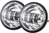 Firebug 2 PCS Chrome 4.5 Inch Cree LED Passing Light LED Fog Lamps for Motorcycles Auxiliary Light Bulb Motorcycle Projector Driving Lamp