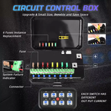 Firebug UNIVERSAL 8-GANG SWITCH PANEL  BA60 Automatic Dimmable LED Touch Control Panel Box Electronic Relay System Car Touch Switch Box Universal for Truck ATV UTV Boat Marine SUV Caravan -Blue/Green