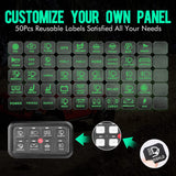 Firebug UNIVERSAL 8-GANG SWITCH PANEL  BA60 Automatic Dimmable LED Touch Control Panel Box Electronic Relay System Car Touch Switch Box Universal for Truck ATV UTV Boat Marine SUV Caravan -Blue/Green