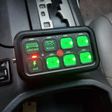 Firebug UNIVERSAL 8-GANG SWITCH PANEL  BA60 Automatic Dimmable LED Touch Control Panel Box Electronic Relay System Car Touch Switch Box Universal for Truck ATV UTV Boat Marine SUV Caravan -Blue/Green