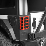 Pair Rear Tail Lights Covers set For 2007-2017  Wrangler JK Light Guard Red