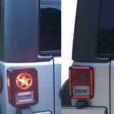 Pair Star Tail Light Covers Guards Protectors for 2007-2017  Wrangler JK