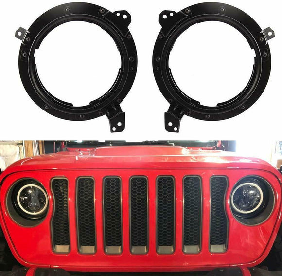 2Pcs Stainless Steel Adjust Mounting Brackets for 18-19 JK WranglerJLHeadlights