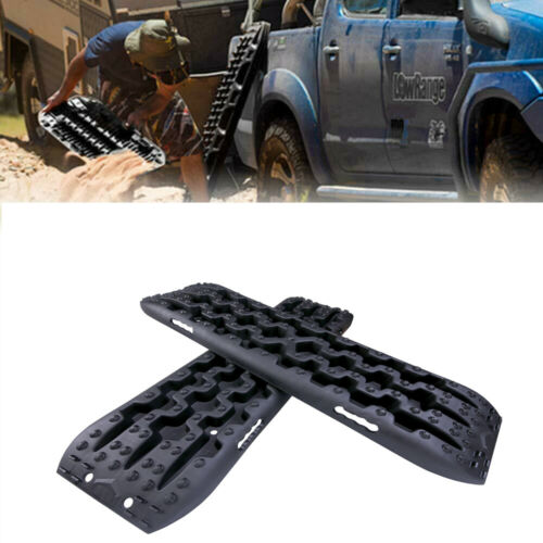 2pcs Recovery Traction Board Off Road Sand Track Truck Tire Snow Escaper Black